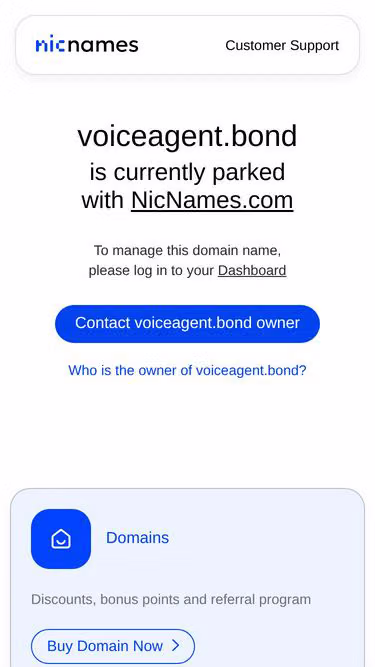 Screenshot of voiceagent.bond