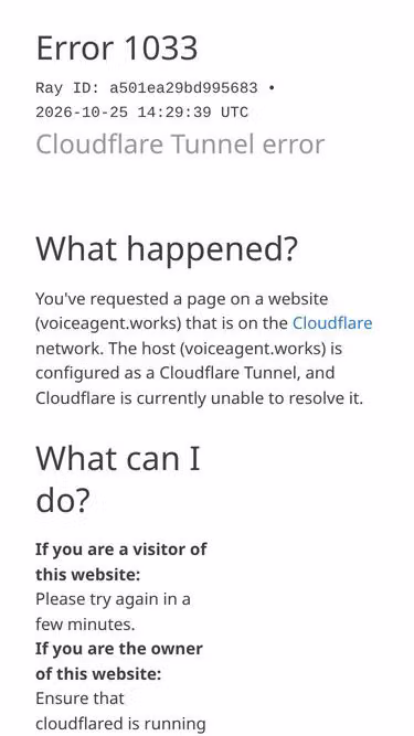 Screenshot of voiceagent.works