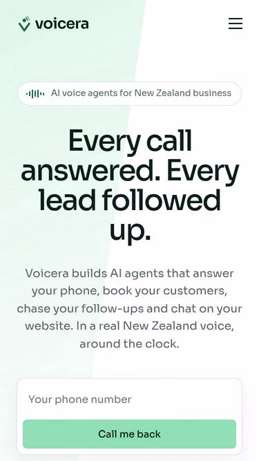 Screenshot of voicera.co.nz