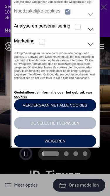 Screenshot of volkswagen.be