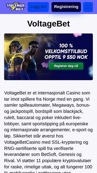 Screenshot of voltagebet.no