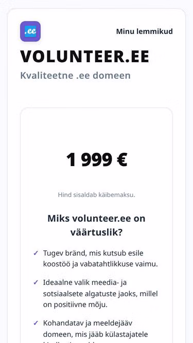 Screenshot of volunteer.ee