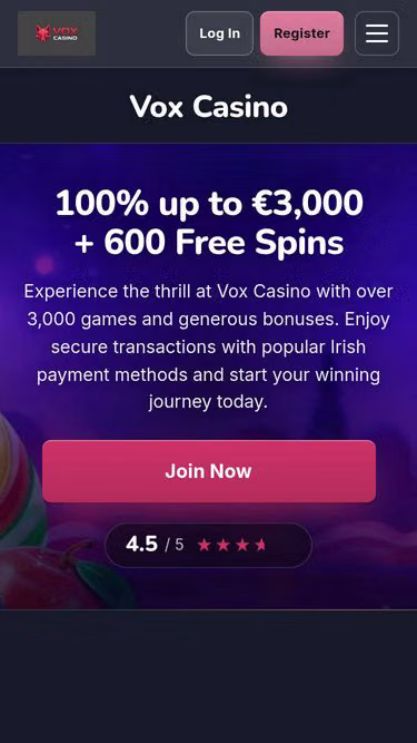 Screenshot of voxcasino.cfd