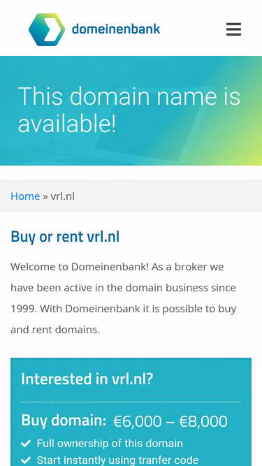 Screenshot of vrl.nl