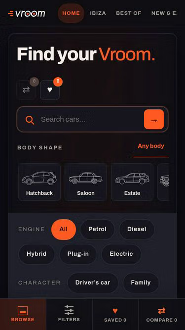 Screenshot of vroom.fan