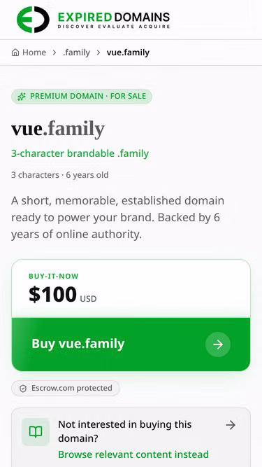 Screenshot of vue.family