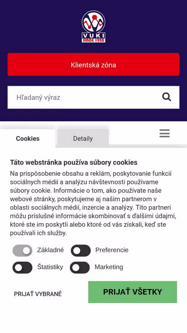 Screenshot of vuki.sk