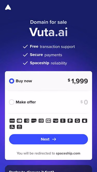 Screenshot of vuta.ai