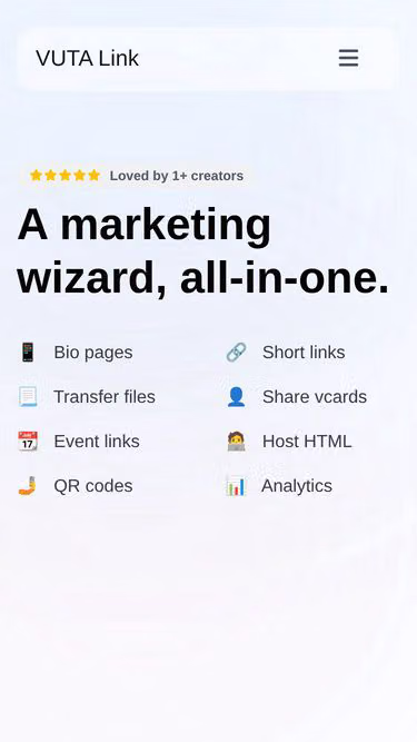 Screenshot of vuta.link
