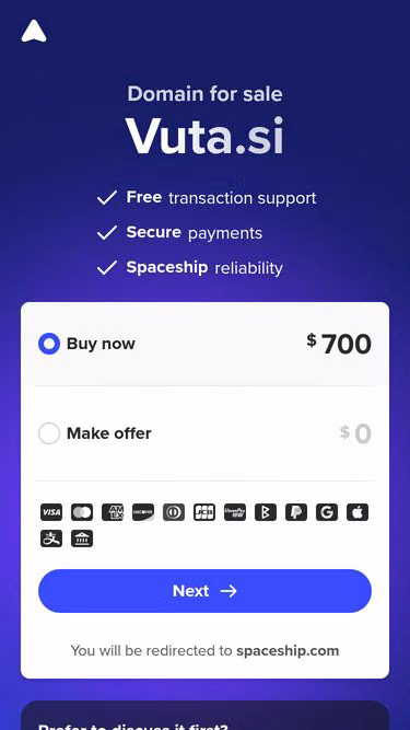 Screenshot of vuta.si