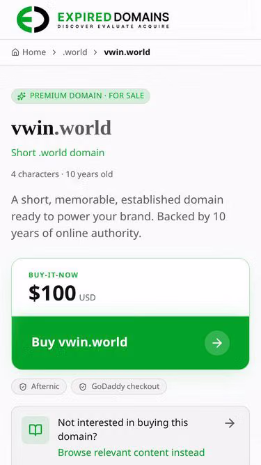 Screenshot of vwin.world