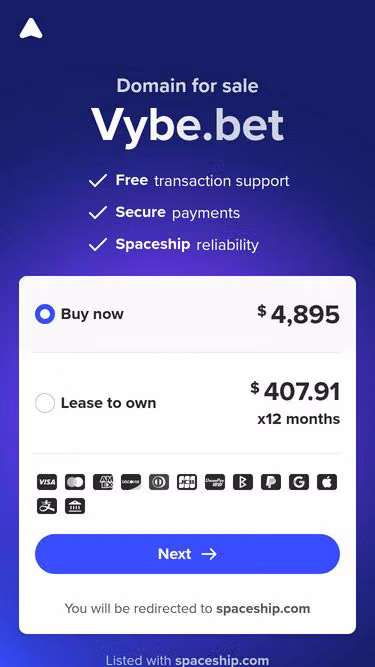 Screenshot of vybe.bet