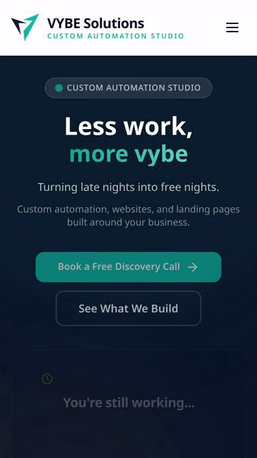 Screenshot of vybe.solutions