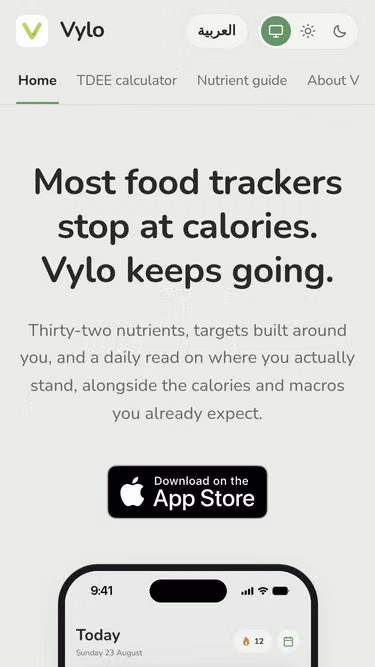 Screenshot of vylo.health