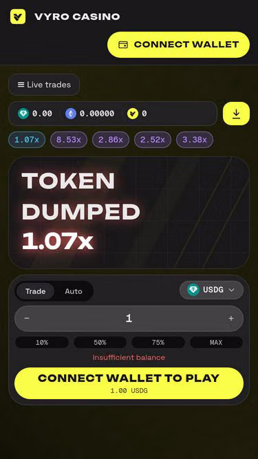 Screenshot of vyro.casino