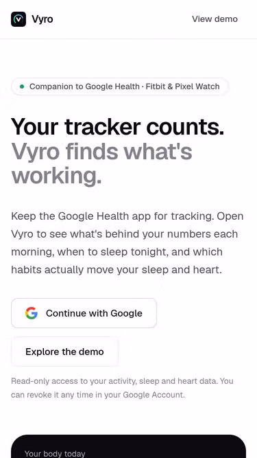 Screenshot of vyro.me