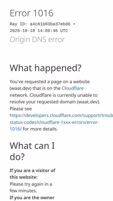 Screenshot of waat.dev