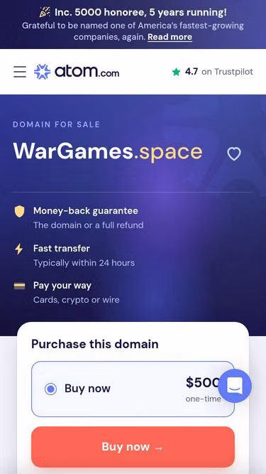 Screenshot of wargames.space