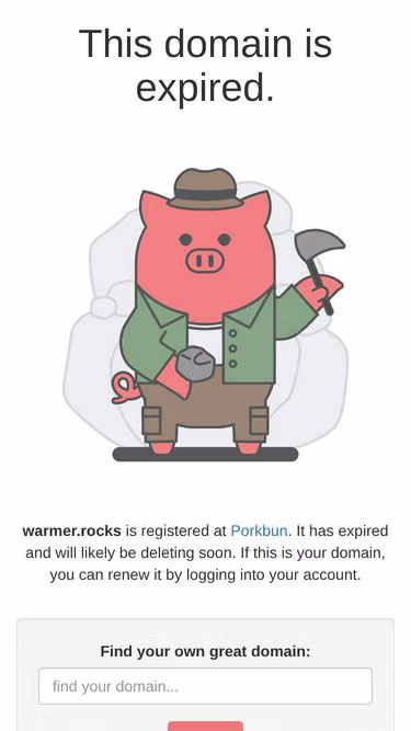 Screenshot of warmer.rocks