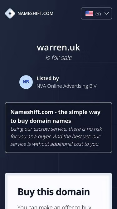 Screenshot of warren.uk