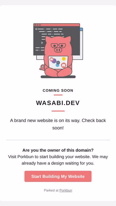 Screenshot of wasabi.dev