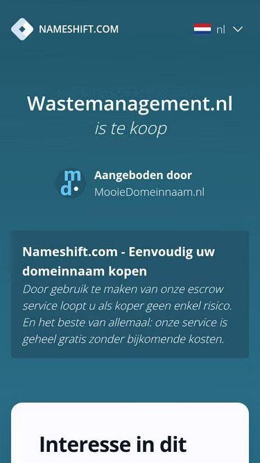 Screenshot of wastemanagement.nl
