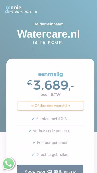 Screenshot of watercare.nl