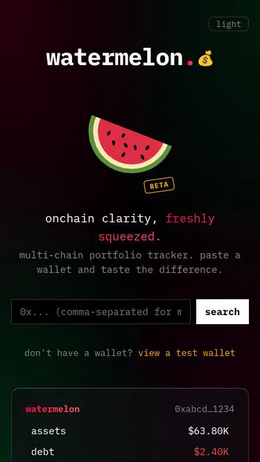 Screenshot of watermelon.money