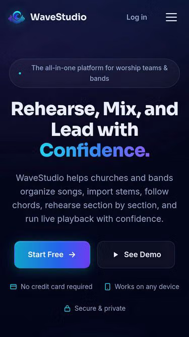 Screenshot of wavestudio.ai