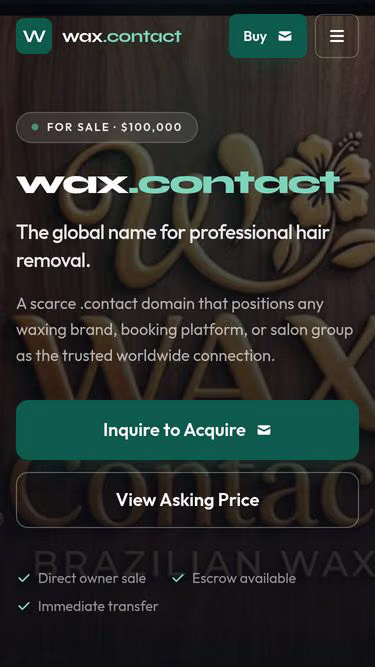 Screenshot of wax.contact