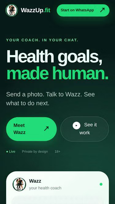 Screenshot of wazzup.fit