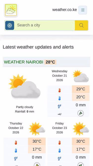 Screenshot of weather.co.ke