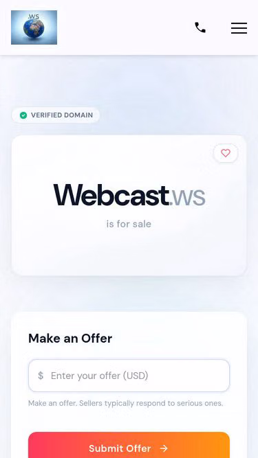 Screenshot of webcast.ws