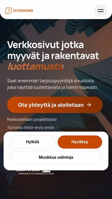 Screenshot of webdemo.fi
