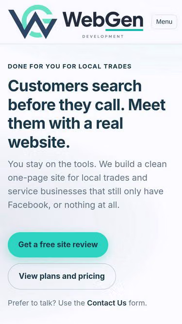 Screenshot of webgen.dev