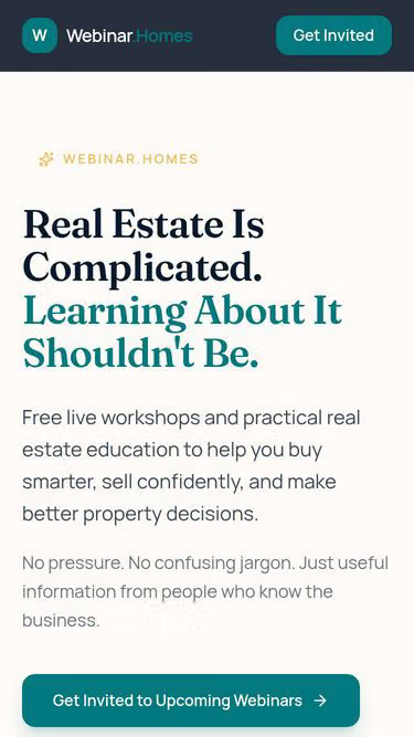 Screenshot of webinar.homes