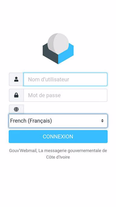Screenshot of webmail.gouv.ci