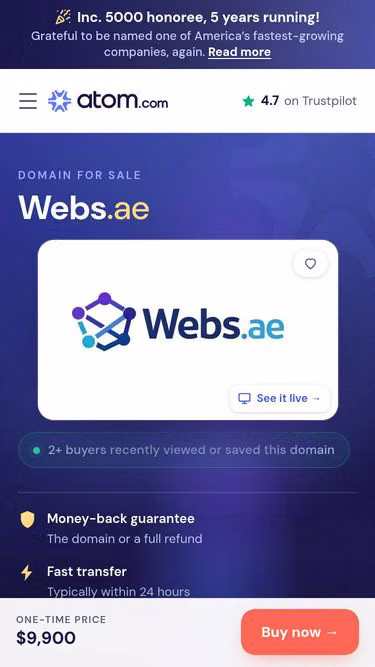 Screenshot of webs.ae