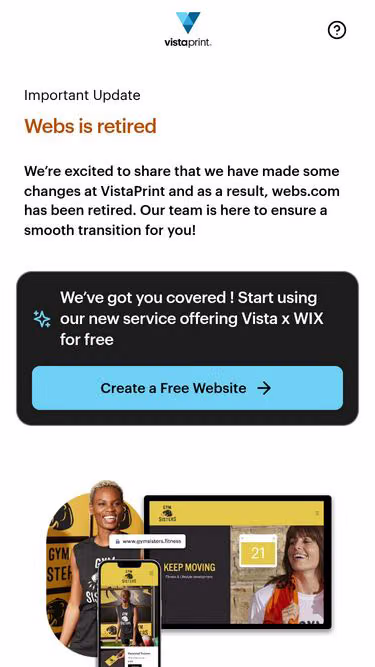 Screenshot of webs.com