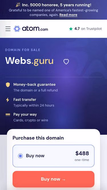 Screenshot of webs.guru