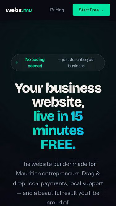 Screenshot of webs.mu