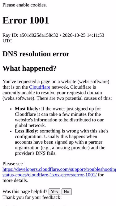 Screenshot of webs.software