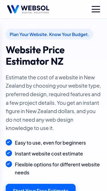 Screenshot of websol.nz