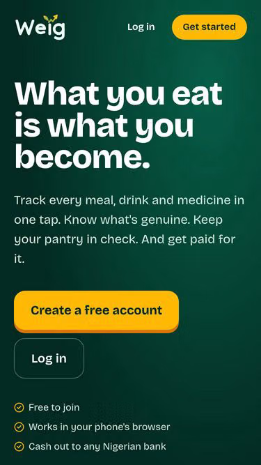 Screenshot of weig.app