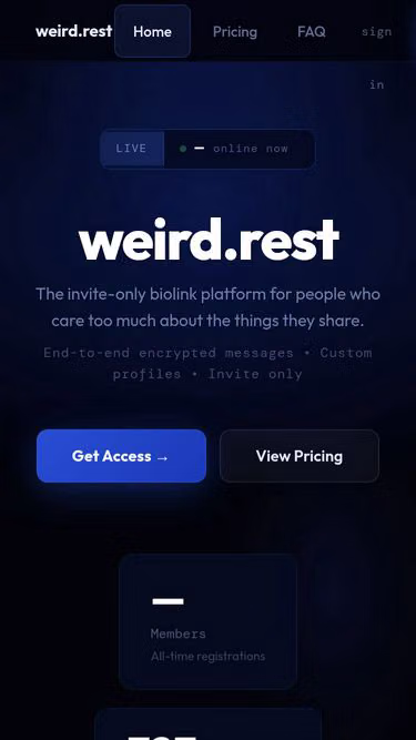 Screenshot of weird.rest