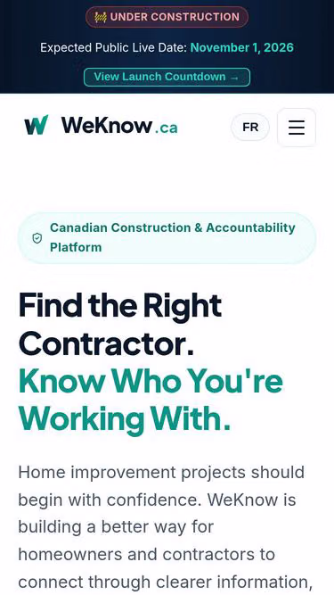 Screenshot of weknow.ca
