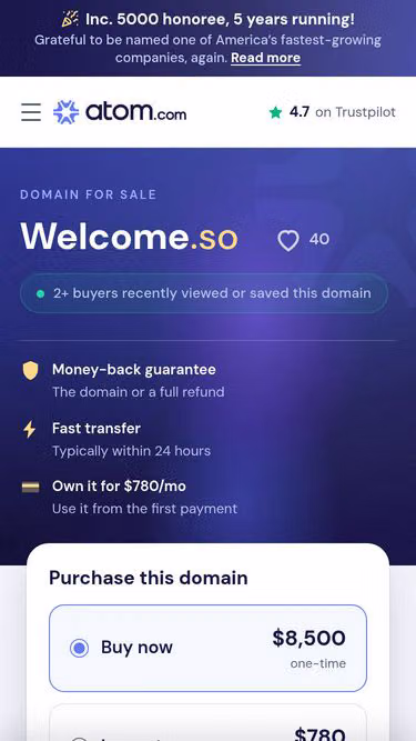 Screenshot of welcome.so