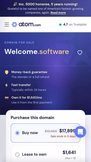 Screenshot of welcome.software