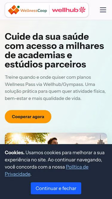 Screenshot of wellness.coop.br