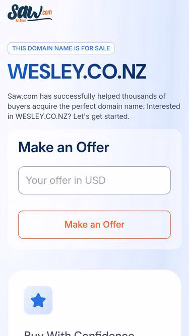 Screenshot of wesley.co.nz